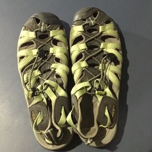 Keen Multi-Terrain Sandals in lime green and Black